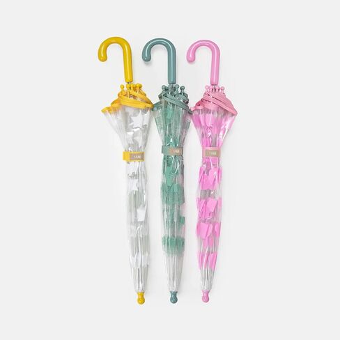 مظلة تولا للأطفال من 7 صباحًا - مظلة شفافة بحجم الأطفال، مقبض منحني سهل الإمساك، مادة خفيفة الوزن | مجموعة ملابس ضد المطر in Kuwait