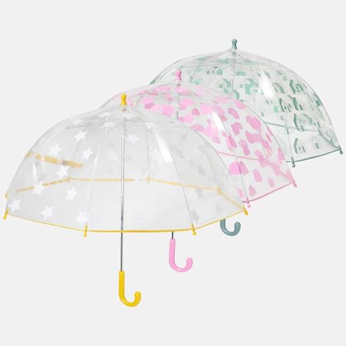 مظلة تولا للأطفال من 7 صباحًا - مظلة شفافة بحجم الأطفال، مقبض منحني سهل الإمساك، مادة خفيفة الوزن | مجموعة ملابس ضد المطر in Kuwait