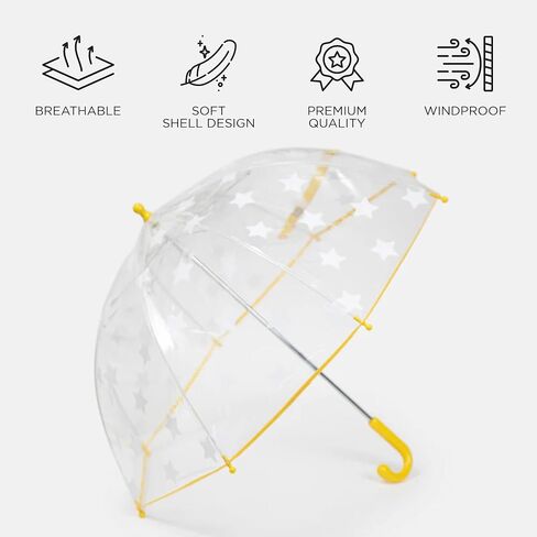 7AM Tula Kids Umbrella - Kid Size Transparent Umbrella, Easy Grip Curved Handle, Lightweight Material | Rainwear Collection in Saudi Arabia