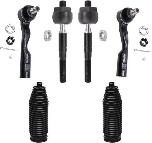 Detroit Axle - مجموعة قضبان التعادل 6pc من 2003-2006 Toyota Tundra Sequoia ، 4 تعليق خارجي وربطة عنق الداخلية ينتهي 2 Boots 2004 2005 استبدال in Saudi Arabia