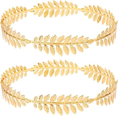 Laurel Wreath Crown for Women Men Toga Costume, Gold Leaf Headband Headpiece for Roman Emperor Greek Accessories Cosplay Prom (2Pcs) in Saudi Arabia