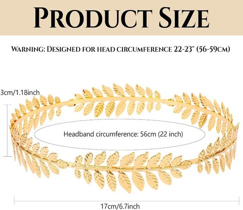 Laurel Wreath Crown for Women Men Toga Costume, Gold Leaf Headband Headpiece for Roman Emperor Greek Accessories Cosplay Prom (2Pcs) in Saudi Arabia