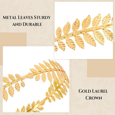 Laurel Wreath Crown for Women Men Toga Costume, Gold Leaf Headband Headpiece for Roman Emperor Greek Accessories Cosplay Prom (2Pcs) in Saudi Arabia