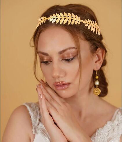 Laurel Wreath Crown for Women Men Toga Costume, Gold Leaf Headband Headpiece for Roman Emperor Greek Accessories Cosplay Prom (2Pcs) in Saudi Arabia