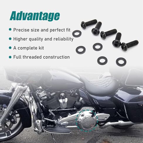 MoKitDora Derby Cover Hardware Kit Compatible with Harley 2006-2017 Dyna, 2008-2018 Softail (except Sport Glide FLSB), and 2008-up Touring and Trike Models, Chrome in Saudi Arabia
