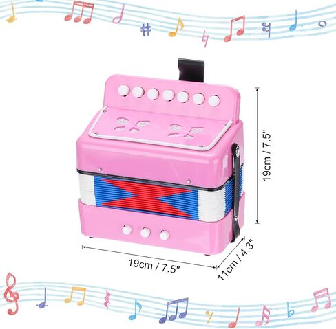 MECCANIXITY Accordion 10 Keys Button Accordion Mini Musical Instrument Gifts for Adults Beginners Educational, Light Pink in Saudi Arabia