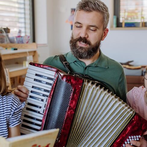MECCANIXITY Accordion 10 Keys Button Accordion Mini Musical Instrument Gifts for Adults Beginners Educational, Light Pink in Saudi Arabia