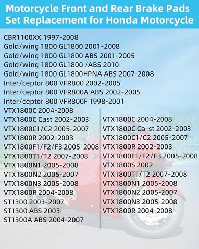 منصات الفرامل المحددة لـ Honda VTX1800 2002-2013 in Saudi Arabia