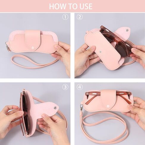 علبة نظارة شمسية ناعمة من الجلد ، حامل طراز شمسي مع الحبل ، علبة النظارات ، حقيبة نظارة شمسية محمولة in Saudi Arabia