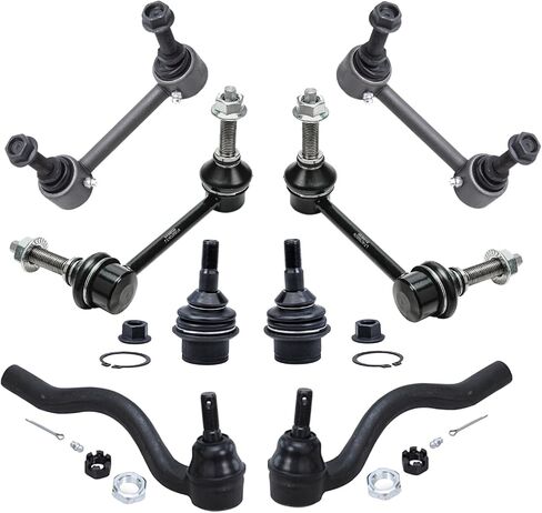 Detroit Axle-End Front 16pc Kit for Jeep 2011-2015 Grand Cherokee 2011-2015 Dodge Durango ، 4 Control Arms 2 Lower Ball Points 4 Brable & Grand Sway Bars 4 Tie Rods 2 Boots Replication in Kuwait