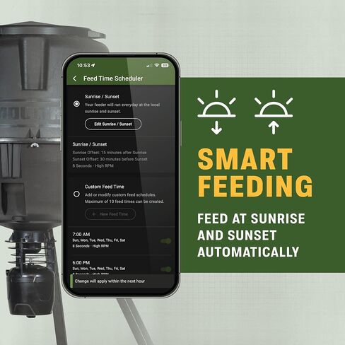 Moultrie Deer Feeder Connected - 30 Gallon Cellular Connected Tripod Feeder - 6V Spincast Deer Feeder - Feed Level Detector with Celluar Monitoring, Programming - Nationwide 4G LTE Autoconnect in Saudi Arabia
