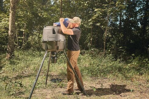 Moultrie Deer Feeder Connected - 30 Gallon Cellular Connected Tripod Feeder - 6V Spincast Deer Feeder - Feed Level Detector with Celluar Monitoring, Programming - Nationwide 4G LTE Autoconnect in Saudi Arabia