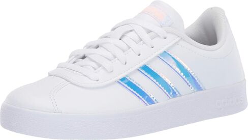Adidas New Kid's VL Court 2.0 Sneaker White/Reflection 7 in Saudi Arabia