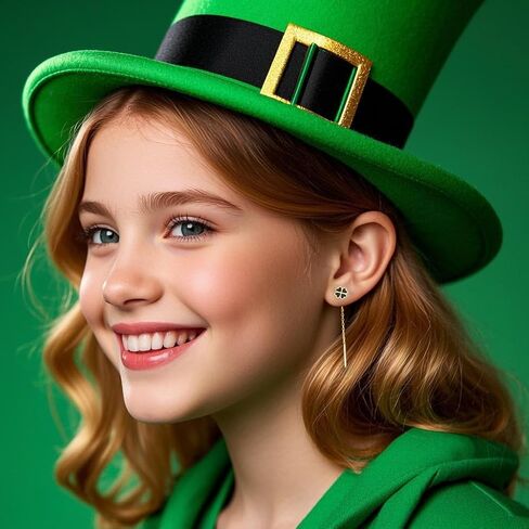 Reffeer Solid 925 Sterling Silver Leaf Clover Dangle Earrings Chain for Women Teen Girls Black Leaf Tassel Drop Earrings Threader in Saudi Arabia