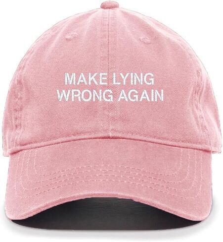 Make Lying Wrong Again Embroidered Baseball Cap Cotton Adjustable Dad Hat in Saudi Arabia