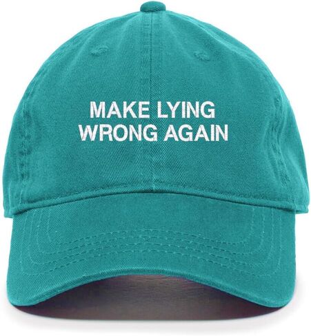 Make Lying Wrong Again Embroidered Baseball Cap Cotton Adjustable Dad Hat in Saudi Arabia