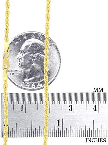 Nuragold 10k Real Yellow Gold 2.5mm Rope Chain Diamond Cut Lightweight Necklace (16"-30") Italian Jewelry for Men & Women in Saudi Arabia