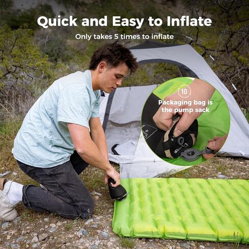 ATEPA Insulated Sleeping Pad 6 R-Value Ultralight Backpacking Sleeping Pad for Hiking Camping (1.3lbs) inflatable sleeping pad for adults, Compact Thick Camping Mattress pad in Kuwait
