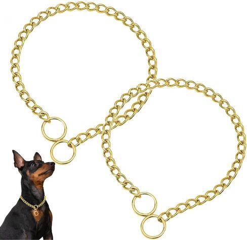 Silver Chain Dog Choke Collars for Large Dogs,Heavy Duty Training Choker Collar for Dogs Metal Slip P Link Martingale Collars Puppy Chain for XXS XS Small Medium Large Breed Dogs, M in Saudi Arabia