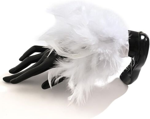 Gothic Feather Gloves Hand Sleeve Sexy Feather Cuffs Bracelet for Halloween Wedding Masquerade Tea Party in Saudi Arabia