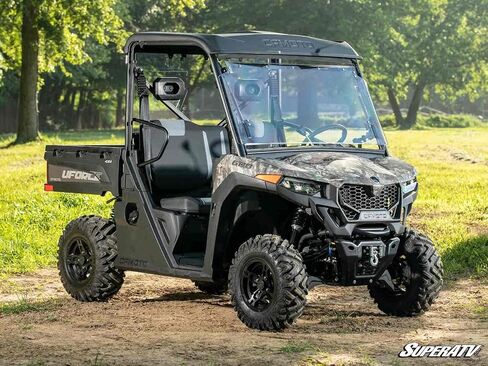 الزجاج الأمامي Superatv Scratch Resistant 3-in-1 من أجل CFMoto Uforce 600 2021-2022 ، المصنوع من 1/4 بوصة من البولي المغلفة الصلبة ، ويأتي مسبقًا ، أو يمكن إغلاقه أو تنفيسه أو مفتوحًا بالكامل ، الولايات المتحدة الأمريكية مصنوعة in Saudi Arabia