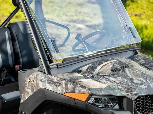 الزجاج الأمامي Superatv Scratch Resistant 3-in-1 من أجل CFMoto Uforce 600 2021-2022 ، المصنوع من 1/4 بوصة من البولي المغلفة الصلبة ، ويأتي مسبقًا ، أو يمكن إغلاقه أو تنفيسه أو مفتوحًا بالكامل ، الولايات المتحدة الأمريكية مصنوعة in Saudi Arabia
