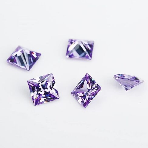 JIANGYUANGEMS 25pcs 7x7mm 5A Square Shape Princess Cut Garnet Red Color Cubic Zirconia Stone Loose CZ Stones Synthetic Gemstone for Jewelry Making in Kuwait