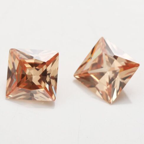 JIANGYUANGEMS 25pcs 7x7mm 5A Square Shape Princess Cut Garnet Red Color Cubic Zirconia Stone Loose CZ Stones Synthetic Gemstone for Jewelry Making in Kuwait