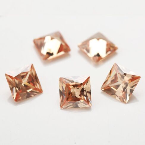 JIANGYUANGEMS 25pcs 7x7mm 5A Square Shape Princess Cut Garnet Red Color Cubic Zirconia Stone Loose CZ Stones Synthetic Gemstone for Jewelry Making in Kuwait