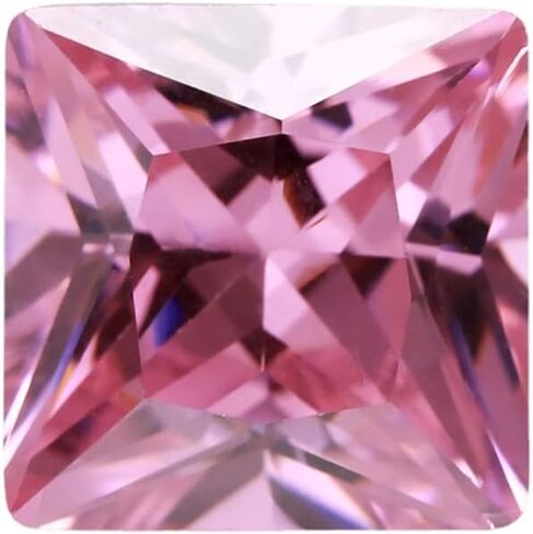 JIANGYUANGEMS 25pcs 7x7mm 5A Square Shape Princess Cut Garnet Red Color Cubic Zirconia Stone Loose CZ Stones Synthetic Gemstone for Jewelry Making in Kuwait