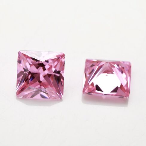 JIANGYUANGEMS 25pcs 7x7mm 5A Square Shape Princess Cut Garnet Red Color Cubic Zirconia Stone Loose CZ Stones Synthetic Gemstone for Jewelry Making in Kuwait