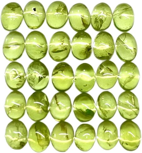 100 PCS Peridot Natural 4x3mm Oval Cabochon Loose غير المعالج بالجملة الكثير in Saudi Arabia