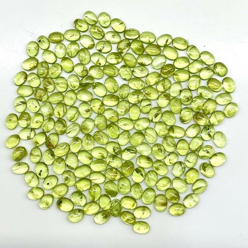 100 PCS Peridot Natural 4x3mm Oval Cabochon Loose غير المعالج بالجملة الكثير in Saudi Arabia