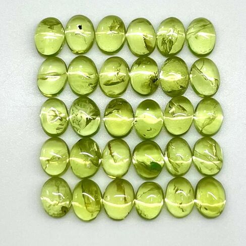 100 PCS Peridot Natural 4x3mm Oval Cabochon Loose غير المعالج بالجملة الكثير in Saudi Arabia