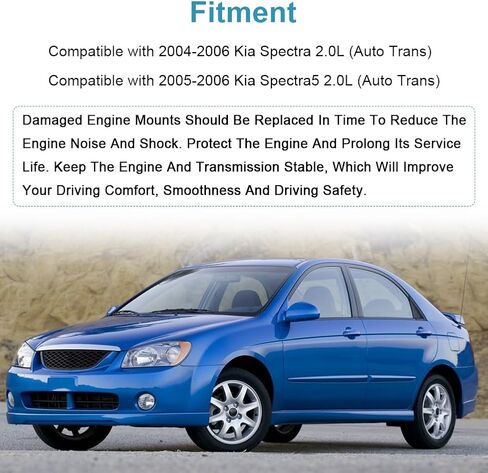 jdmon 4pcs محرك المحرك ونقل مجموعة kound kit استبدال KIA Spectra L4 2.0L 2004 2005 2006 ، Auto Trans متوافق مع A6776 ، A7142 ، A7144 ، A7178،218302f300 ، 219302F500 ، 218102F560 in Saudi Arabia
