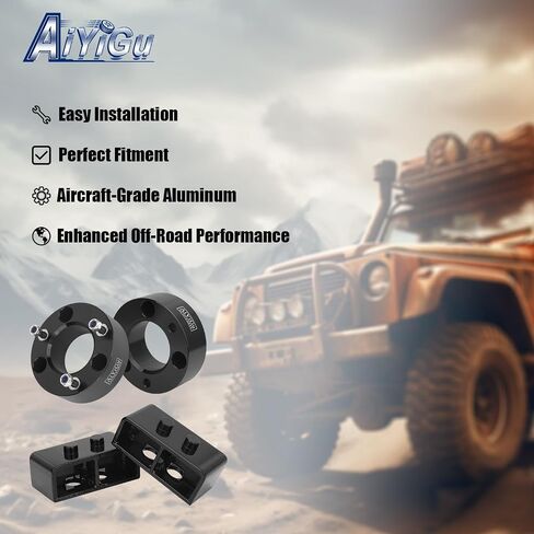 3 Inch Front and 2 Inch Rear Leveling Lift Kits Blocks Compatible with 2004-2022 Ford F150 2WD 4WD, 3" Front and 2" Rear Strut Spacers Suspension Lift Kit Aluminum Block & Extended U-Bolt in Saudi Arabia