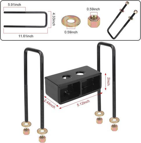 3 Inch Front and 2 Inch Rear Leveling Lift Kits Blocks Compatible with 2004-2022 Ford F150 2WD 4WD, 3" Front and 2" Rear Strut Spacers Suspension Lift Kit Aluminum Block & Extended U-Bolt in Saudi Arabia