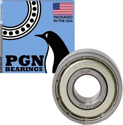 PGN (10 Pack) 6201-ZZ Bearing - Lubricated Chrome Steel Sealed Ball Bearing - 12x32x10mm Bearings with Metal Shield & High RPM Support in Saudi Arabia