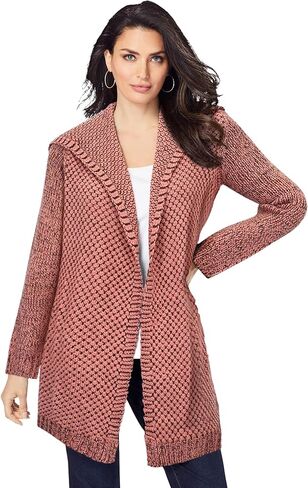 Roaman's Women's Plus Size Marled Open Cardigan in Saudi Arabia