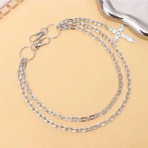 Punk Cross Pants Chain for Women Men Vintage Cross Trouser Chain Gothic Wallet Chains Hip Hop Pocket Chains Halloween Jewelry Costume Accessories in Kuwait