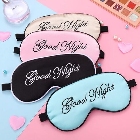 Syhood 6 Pieces Silk Sleep Eye Cover Masks Satin Eye Mask Soft Blindfold Sleeping Mask Adjustable Strap Blinder Night Eyeshade Cover for Women Men Night Travel Nap(Multicolor) in Saudi Arabia