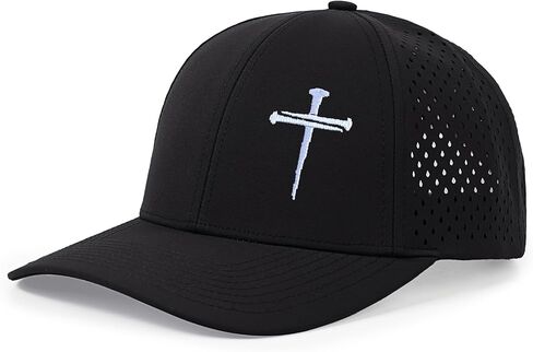 Jesus 3 Nail Cross Hat Christian Religious Gifts for Christma with Embroidered - Adjustable Snapback Baseball Cap in Kuwait