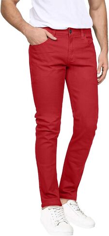 NE People Mens Classic Classic Solid Clear Skinny الجينز الممتدة (26-40) in Kuwait