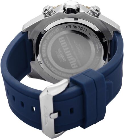 Invicta Men's Aviator Stainless Steel Quartz Watch with Silicone Strap, Blue, 26 (Model: 22523) in Saudi Arabia