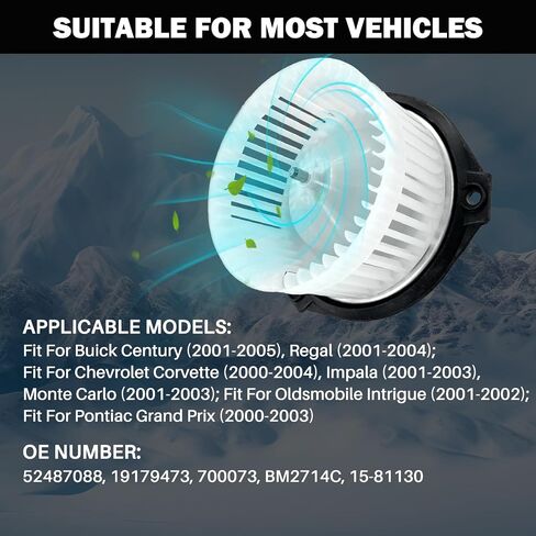 AC Heater Blower Motor Fan Fit for Nissan Rogue Rogue Select SENTRA 27225-ET10A, 27225-JM01B, NI3126125, 27225ET00A, 27225JM01B, 2311765, SK700253, BM9377C, PM9377, 87721 in Saudi Arabia