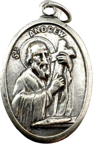 Westmon Works St Andrew Medal Set Italian Metal Medallion with Laminated Saint Prayer Holy Card in Saudi Arabia