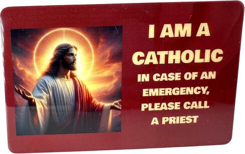 Four Way Medal Set with Act of Contrition I Am Catholic Call A Priest Laminated Holy Card in Saudi Arabia