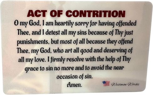 Four Way Medal Set with Act of Contrition I Am Catholic Call A Priest Laminated Holy Card in Saudi Arabia