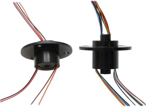 1 Pcs Through Hole Diameter 5mm Hollow Shaft Slip Ring 2/4/6/12 Channel 2A Rotary Conductive Connector Slip Ring for Camera Gimbal(Hole 5mm 12ch 2A) in Saudi Arabia
