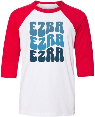 Wavy Ezra Kids Three-Quarter Raglan Sleeve Baseball Shirt Youth in Saudi Arabia